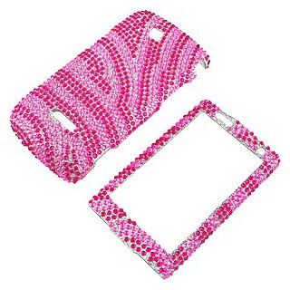 Rhinestones Protector Case for Samsung Sidekick 4G T839, Hot Pink Zebra Stripes Full Diamond: Cell Phones & Accessories