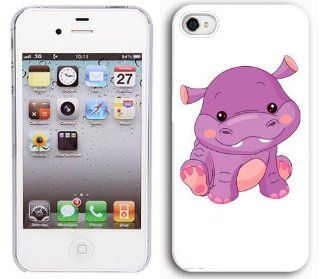 Apple iPhone 5 5S White 5W259 Hard Back Case Cover Color Cute Baby Hippo Cartoon Cell Phones & Accessories