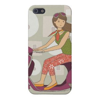 Scooter Girl Illustration iPhone 5 Case