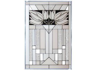 Mission Style White, W 271 Art Glass : Stained Glass Window Panels : Everything Else