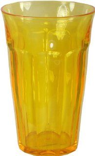 Set of 4 Le Cadeaux Break Resistant Drinkware Highball or Ice Tea Glasses, Yellow: Kitchen & Dining