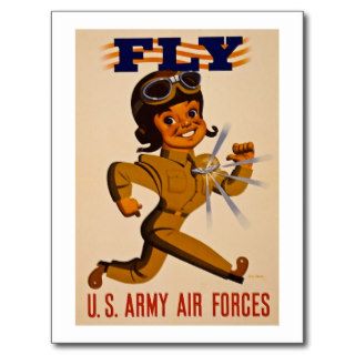 Fly U.S. Air Forces   WW II   Vintage Postcards