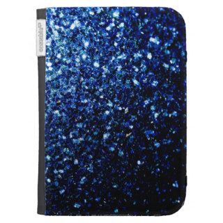 Beautiful Blue sparkles Kindle Folio Cases