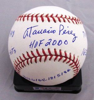 Atanasio Perez 7/26/64 10/5/86, HOF 2000, 2,732 Hits, .279 Avg, 1,652 RBIs, 7x AS Autographed Official MLB Baseball: Sports Collectibles