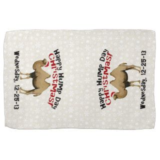 Happy Hump Day Christmas Funny Wednesday Camel Kitchen Towels