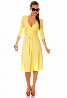 3/4 Sleeve V Neck Jersey Dress 282 at  Womens Clothing store: Zebra Dress
