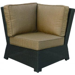 Darlee Vienna Resin Wicker Corner Patio Sectional   Espresso  Patio Lounge Chairs  Patio, Lawn & Garden