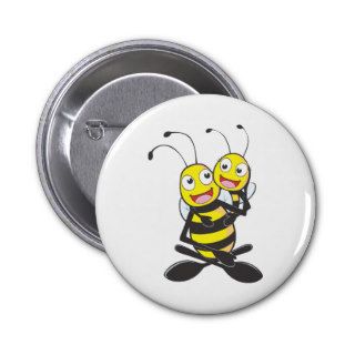 Happy Father and Daughter Bee Having Fun Button