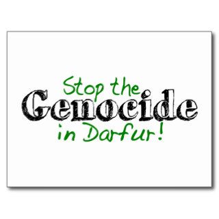 Stop The Genocide Darfur Post Cards