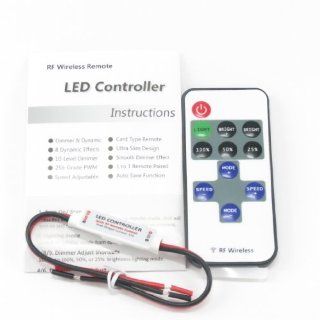 LED Mini Dimmer with 11 button RF Remote for Single Color LED Strip Lights 5V 24V 60W 288Watts