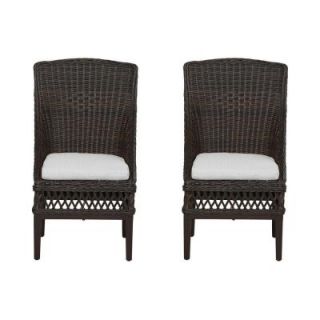Hampton Bay Woodbury Patio Dining Chair with Bare Cushion (2 Pack) DY9127 D B