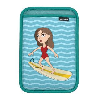 Surfer girl cartoon iPad sleeve