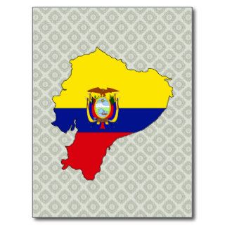 Ecuador Flag Map full size Postcards
