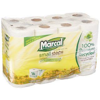 Marcal Small Steps MRC1646616PK 2 Ply, 100 Percent Premium Recycled Toilet Tissue, 168 Sheets per Roll (Pack of 16 Rolls): Industrial & Scientific
