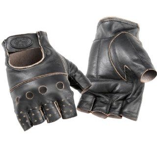 River Road Buster Vintage Leather Motorcycle Gloves LG: Automotive