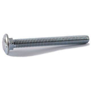 Steel Carriage Bolt, Grade 2, Zinc Plated Finish, Square Neck, Round Head, Meets ASME B18.5/ASTM A307, 2" Length, Fully Threaded, #10 24 UNC Threads (Pack of 100): Industrial & Scientific