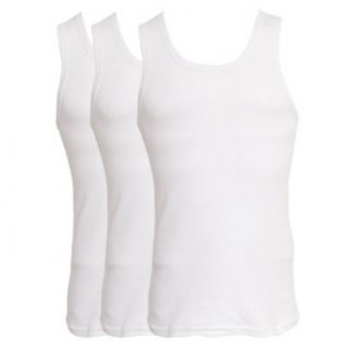 Mens Underwear   Heavy Weight 100% Cotton Sleeveless Vest (Pack of 3) (Chest: 38 40inch, 97 102cm (Medium)) (White): Sports & Outdoors