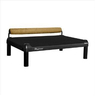 Dog Sleeper with a Anodized Frame Size: Small (18" L x 26" W), Color: Black, Bolster Color: Tan : Pet Beds : Pet Supplies