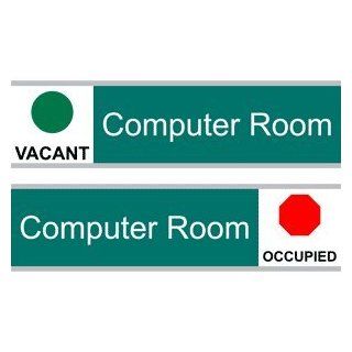 Computer Room Engraved Sign EGRE 280 SLIDE WHTonGreen Wayfinding : Business And Store Signs : Office Products