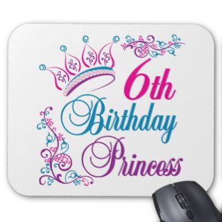 6th Birthday Princess Mouse Mats