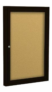 Outdoor Enclosed Bulletin Board 2x3 1 door   COFFEE : Enclosed Display Case : Office Products