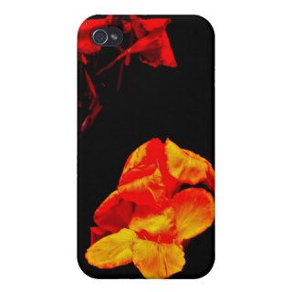 Canna Lilies on Black iPhone 4 Covers