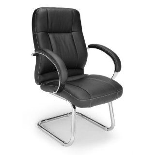 Leatherette Executive Conference Guest Chair Seat / Back Color Black  Reception Room Chairs 