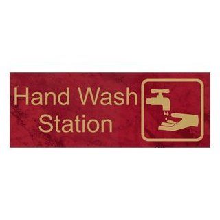 Hand Wash Station Engraved Sign EGRE 373 SYM GLDonPTWN Hand Washing : Business And Store Signs : Office Products
