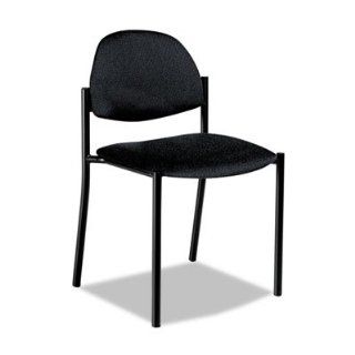 "Comet Series Armless Stacking Chair, Black Polypropylene Fabric, 3/Carton" : Backrests : Office Products