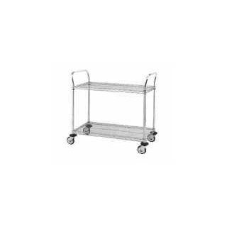 Metro MW Series Chrome Plated Wire Utility Cart, 2 Shelves, 375 lbs Capacity, 36" Length x 18" Width x 38" Height: Industrial & Scientific