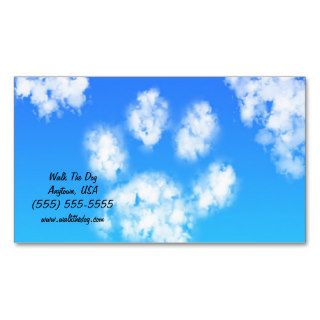 Dog Walk Pet Sitter Business Cards Paw Print Cloud