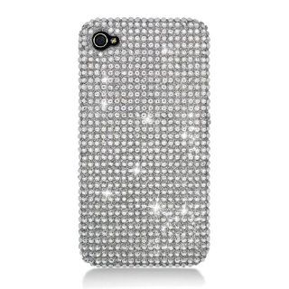 Eagle Cell PDIPHONE4GF377 RingBling Brilliant Diamond Case for iPhone 4   Retail Packaging   Silver: Cell Phones & Accessories
