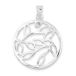 Sterling Silver Fancy Round Pendant: Jewelry
