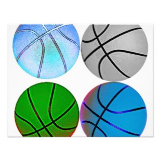 Multiple Colored Basketballs Invites