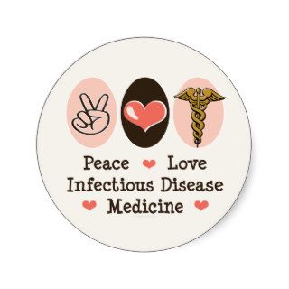 Peace Love Infectious Disease Medicine Stickers