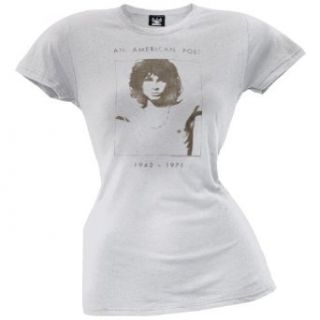 Jim Morrison   American Poet Distressed Ladies T Shirt: Music Fan T Shirts: Clothing