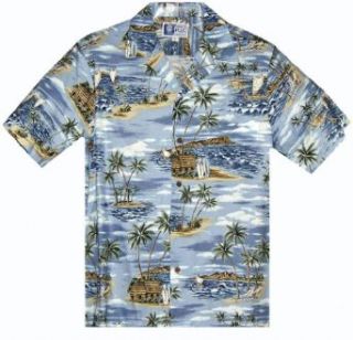 Surf Hut   Men's Hawaiian Print Aloha Shirt   Blue   XXXX Large at  Mens Clothing store: Button Down Shirts