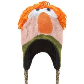 Muppets   Beaker Big Face Peruvian Knit Laplander Hat Beanie Cap: Novelty Knit Caps: Clothing