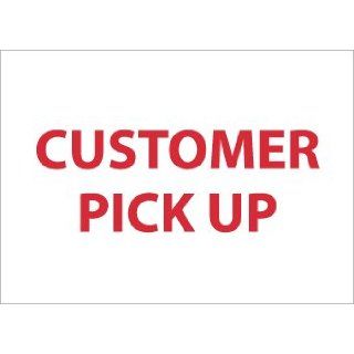 NMC M343RB Restricted Area Sign, Legend "CUSTOMER PICK UP", 14" Length x 10" Height, Rigid Plastic, Red on White: Industrial Warning Signs: Industrial & Scientific