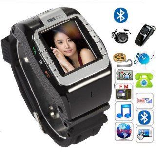 black New N388 Unlocked 1.4" Touch Screen Watch Mobile Phone Adjustable Band Cell phone: Cell Phones & Accessories