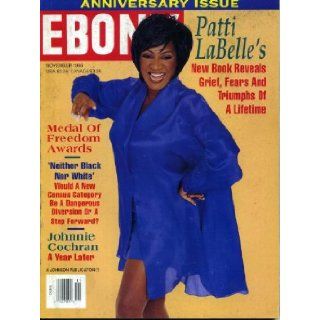 Ebony November 1996 Patti LaBelle on Cover, Johnnie Cochran/Year After O.J. Simpson Trial, The Fugees, Black Civil War Soldiers, Medal of Freedom Awards: Ebony Magazine: Books