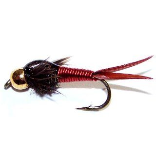 Barr's Copper John Nymph Gold Bead Head   3 Flies : Nymph Fishing Flies : Sports & Outdoors