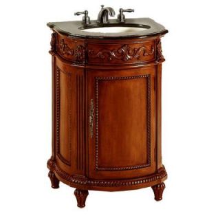 Home Decorators Collection Chelsea 22 in. W x 22 in. D Vanity in Antique Cherry with Granite Vanity Top in Black DISCONTINUED 3923520120
