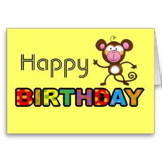 Cheeky monkey happy birthday greeting card
