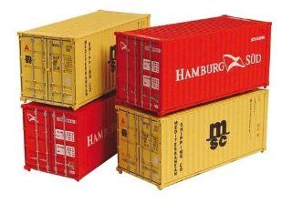 Graham Farish 379 354A Pack 20ft Containers MSC & Hamburg Sud (4 ): Toys & Games