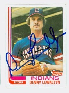 Denny Lewallyn AUTO 1982 Topps #356 Indians: Sports Collectibles