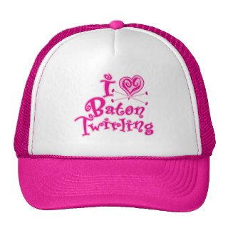 I Heart Baton Twirling Trucker Hats