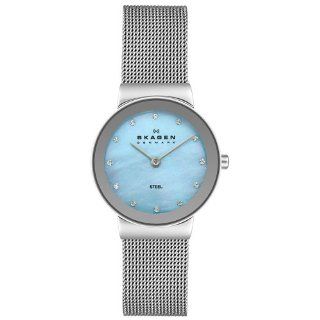 Skagen Women's 358SSSI Steel Collection Crystal Accented Mesh Stainless Steel Blue Dial Watch at  Women's Watch store.