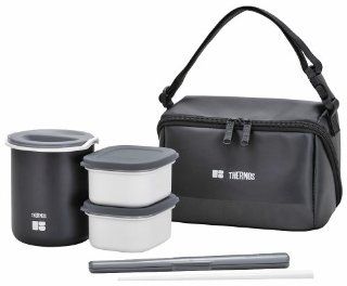 0.8 if Black DBQ 361 BK THERMOS heat preservation lunch box (japan import)   Insulated Lunch Boxes With Thermos