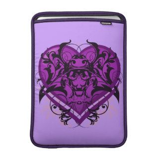 Goth Tribal Flourish Purple Heart MacBook Sleeve